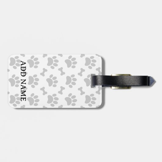 Graupaws und Knochenmuster Gepäckanhänger (Rückseite horizontal)