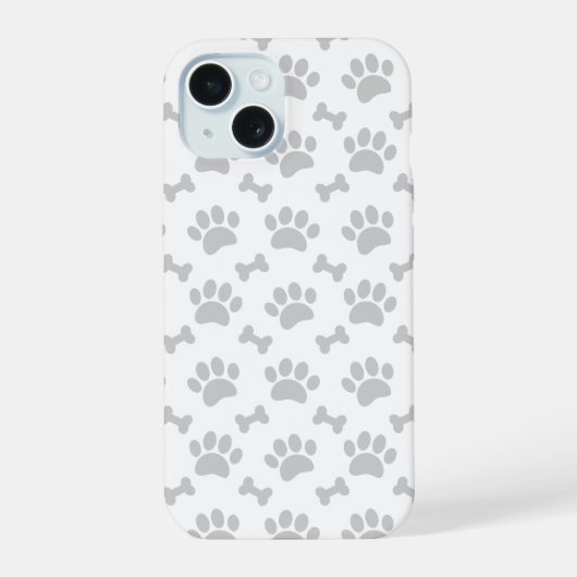 Graupaws und Knochenmuster iPhone 15 Hülle (Rückseite)