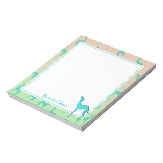 Graupeitsche Silhouette personalisiert Notizblock (Rotiert)