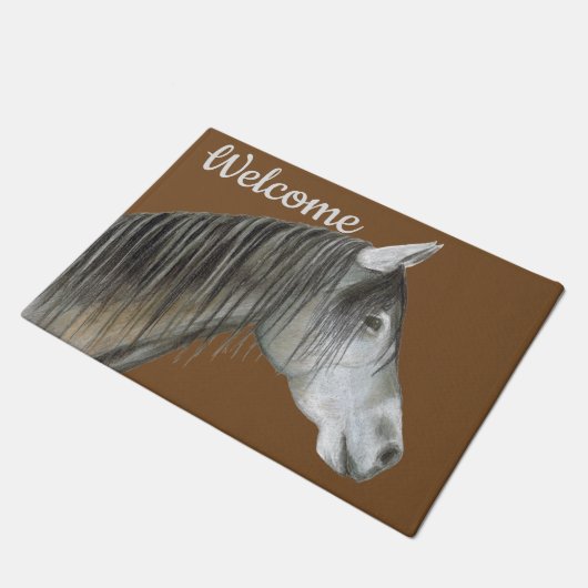 Graupferd Fußmatte (Schrägansicht)