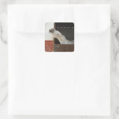 Graupferd in einem Stall Quadratischer Aufkleber (Tasche)