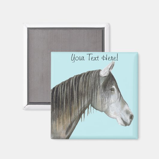 Graupferd Magnet (Vorderseite/Rückseite)