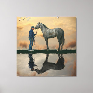 Graupferd und Gräuel OTTB gearbeitete Leinwand dru