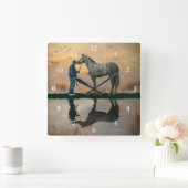 Graupferd- und Gräuelmanschette Quadratische Wanduhr (Zuhause)