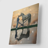 Graupferd- und Gräuelmanschette Quadratische Wanduhr (Winkel)