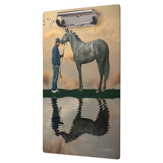 Graupferd und Graupappe OTTB Klemmbrett (Links)