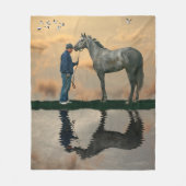 Graupferd und Groom OTTB Fleece Blanket (Vorderseite)