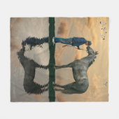 Graupferd und Groom OTTB Fleece Blanket (Vorderseite (Horizontal))