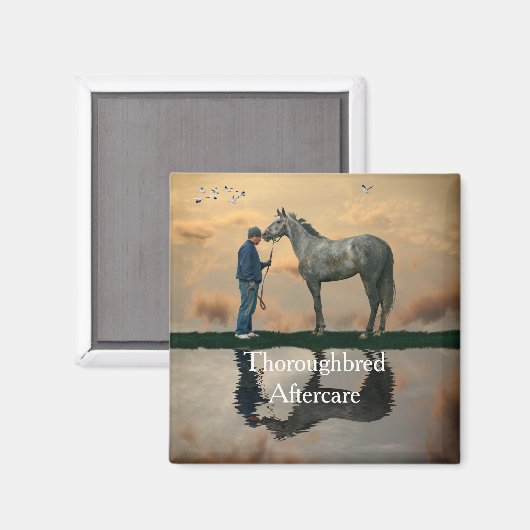 Graupferd und Groom OTTB Magnet (Vorderseite/Rückseite)