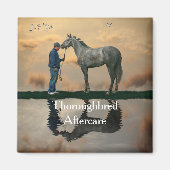 Graupferd und Groom OTTB Magnet (Vorne)