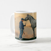 Graupferd und Groom OTTB Tasse (Vorderseite Links)
