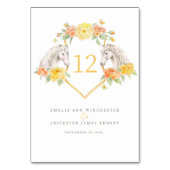 Graupferde und Gelbrosen, Monogramm Tischnummer (Rückseite)