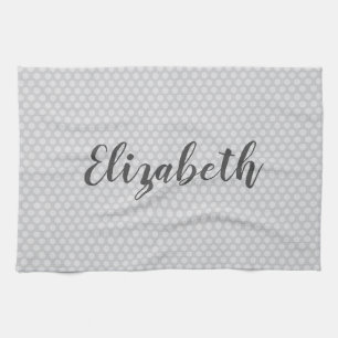 Graupolka-Punkte personalisieren Geschirrtuch