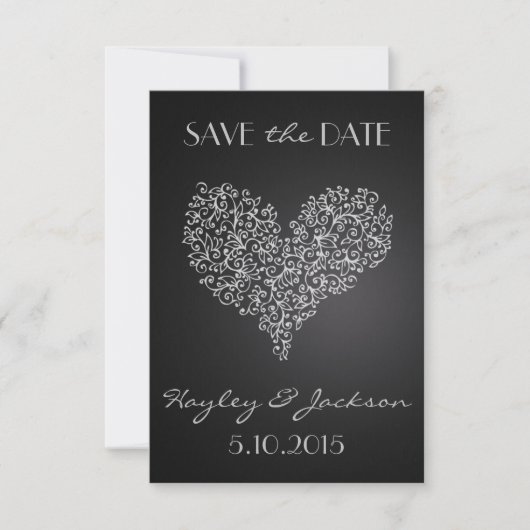Grauquadrat Hochzeit speichern Sie die Datumskarte Save The Date (Vorderseite)