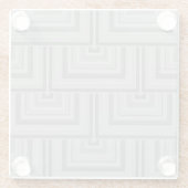 Grauquadratische Waage Glasuntersetzer (Rückseite)