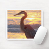 Graureiher am Sonnenuntergang Mousepad (Mit Mouse)