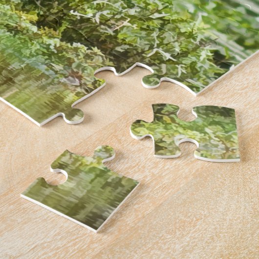 Graureiher am Teich-Puzzlespiel Puzzle (Seite)