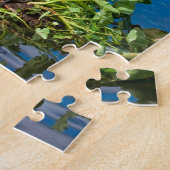 Graureiher am Teich-Puzzlespiel Puzzle (Seite)