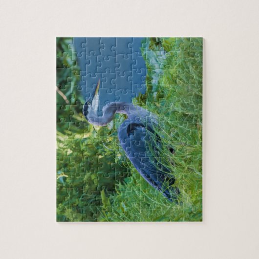 Graureiher am Teich-Puzzlespiel Puzzle (Vertikal)