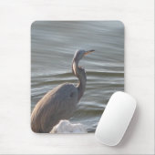 Graureiher am Wasser Mousepad (Mit Mouse)