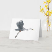 Graureiher, der Karte entfernt (Gelbe Blume)