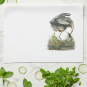 Graureiher durch Audubon Geschirrtuch (Gefaltet)