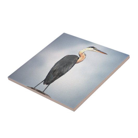 Graureiher Fliese (Seite)