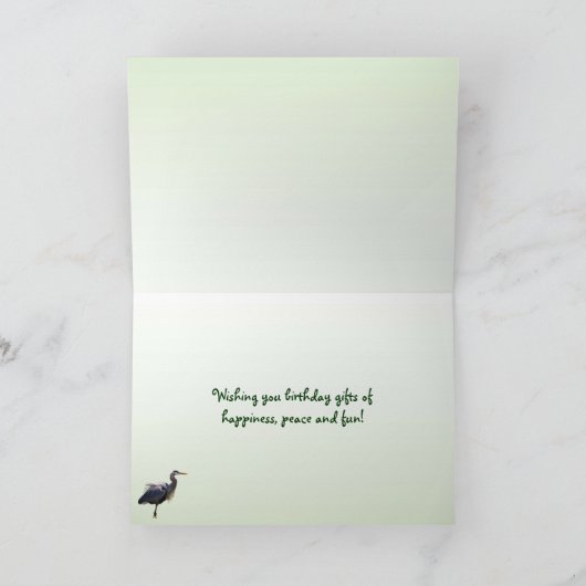 Graureiher-Geburtstag Karte (Innenseite)