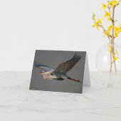Graureiher im Flug - (Ardea herodias) Karte (Gelbe Blume)