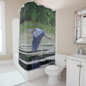 Graureiher im Flug Duschvorhang (Beispiel)