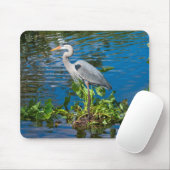 Graureiher im See Mousepad (Mit Mouse)