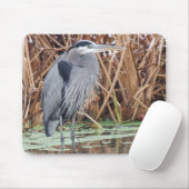 Graureiher-Jagd im Winter Mousepad (Mit Mouse)