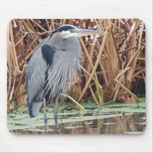 Graureiher-Jagd im Winter Mousepad