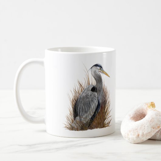 Graureiher Kaffeetasse (Mit Donut)