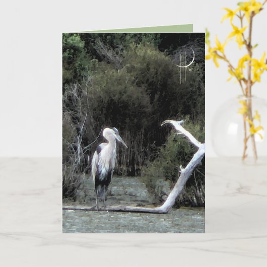 Graureiher Karte (Gelbe Blume)