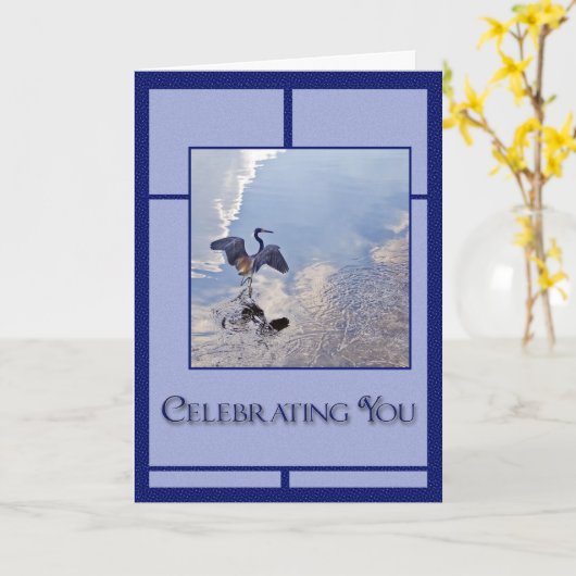 Graureiher Karte (Gelbe Blume)