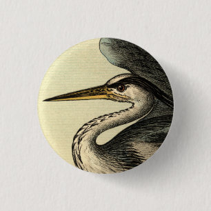 Graureiher-Knopf Button