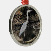 Graureiher Silbernes Ornament (Rechts)