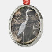Graureiher Silbernes Ornament (Links)