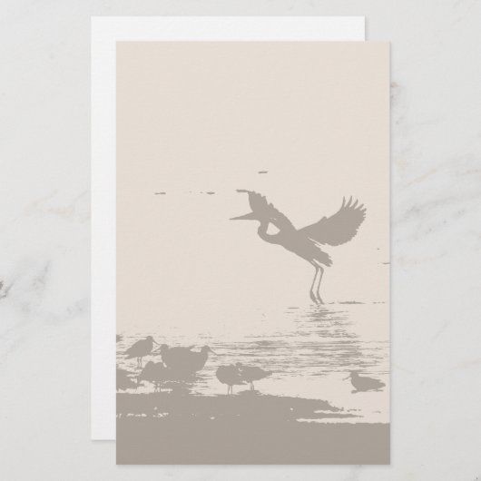 Graureiher-Vogel-Tier-Tiere Briefpapier (Vorne/Hinten)