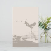 Graureiher-Vogel-Tier-Tiere Briefpapier (Stehend Vorderseite)