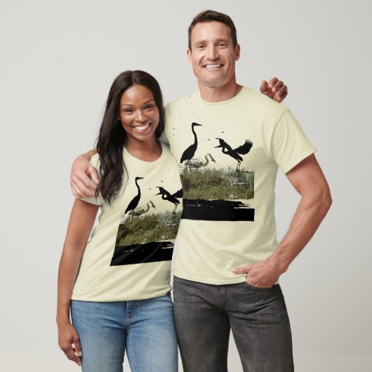 Graureiher-Vogel-Tier-Tiere T-Shirt (Unisex)