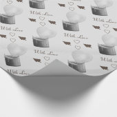 Grauromantische Herzkerze Geschenkpapier (Ecke)