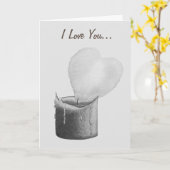 Grauromantische Herzkerze Karte (Gelbe Blume)