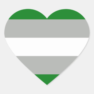 Grauromantische Pride-Flagge Herz-Aufkleber