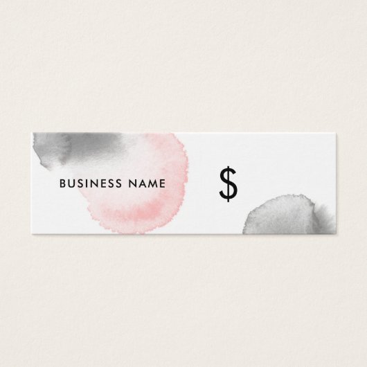 Graurosa Aquarelltuch Weiß Modernes Preisschild (Vorderseite)