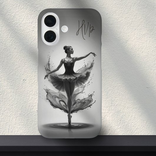 Graurosa Ballerina Splash Custom Initials Ballett Case-Mate iPhone Hülle