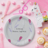 Graurosa Blume Brautparty Pappteller (Party)