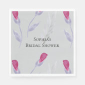 Graurosa Blume Brautparty Serviette (Vorderseite)