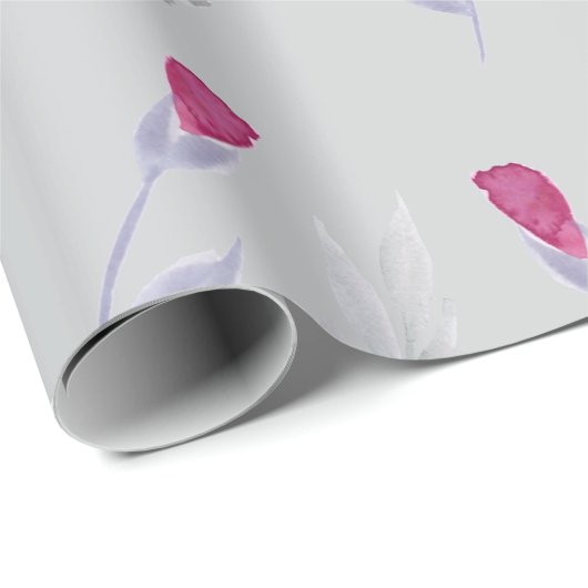Graurosa Blume Geschenkpapier (Rolleneckpunkt)